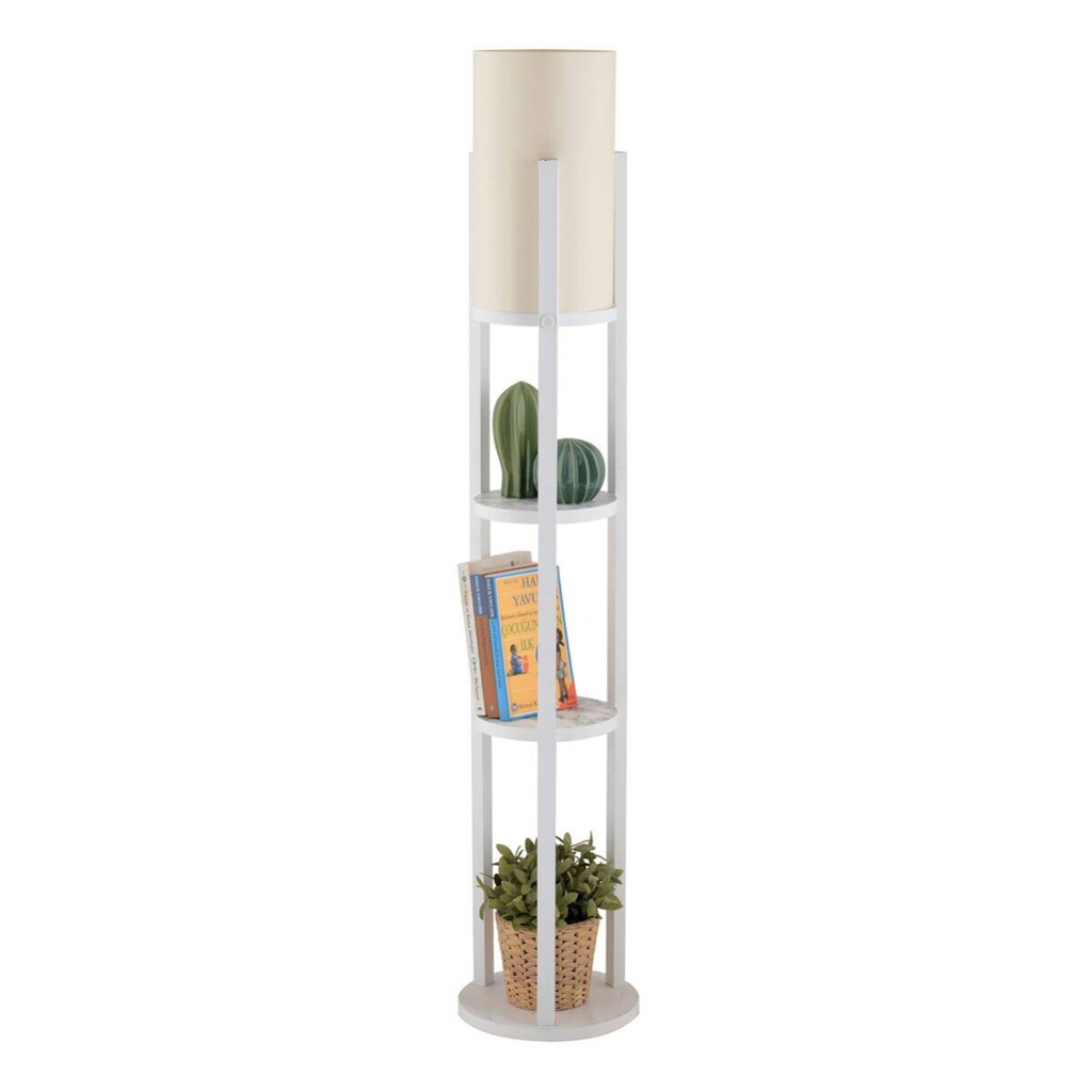 Opviq Stehlampe weiß Spanplatte MDF B/H/T/L/D: ca. 21x135x21x21x21 cm E27 1 Brennstellen