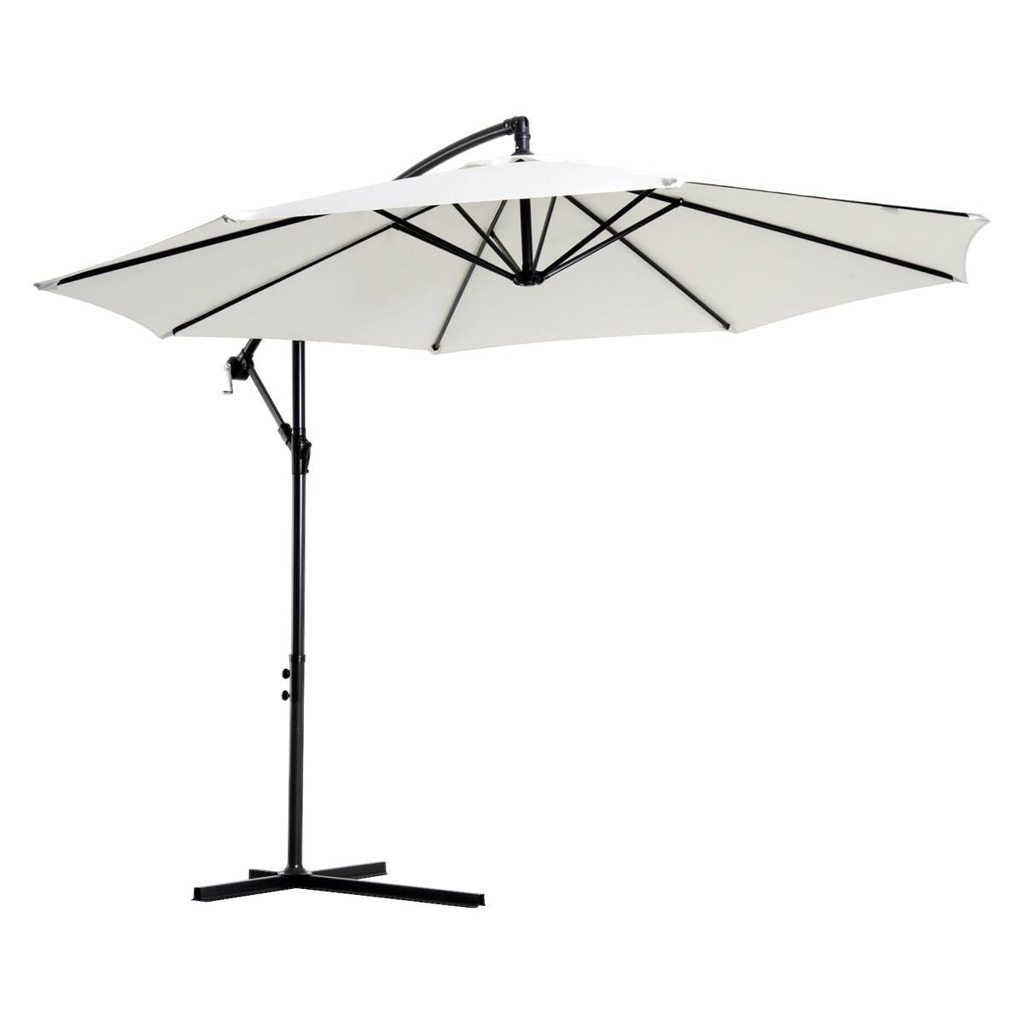 Outsunny Ampelschirm weiß Stahl H/D: ca. 250x300 cm