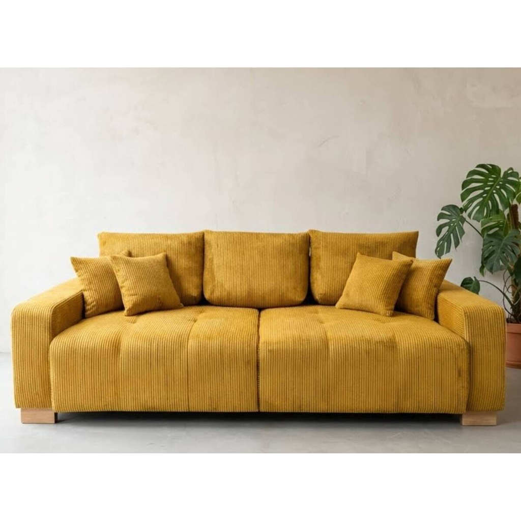 Big Sofa senf Microfaser B/H/T: ca. 248x80x114 cm