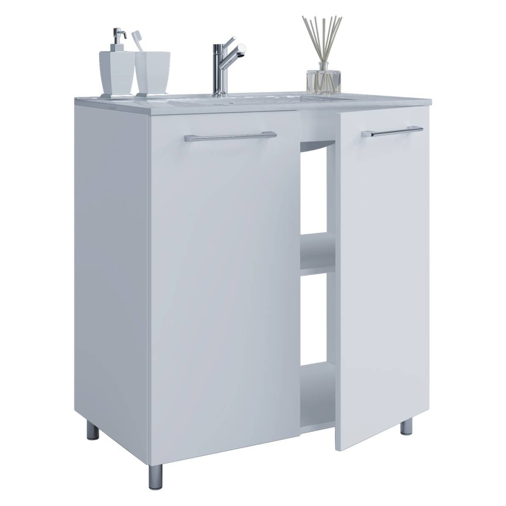 VCM Möbel Badblock 2tlg-Gilos weiß weiß B/H/T: ca. 60x86x46 cm 509772700