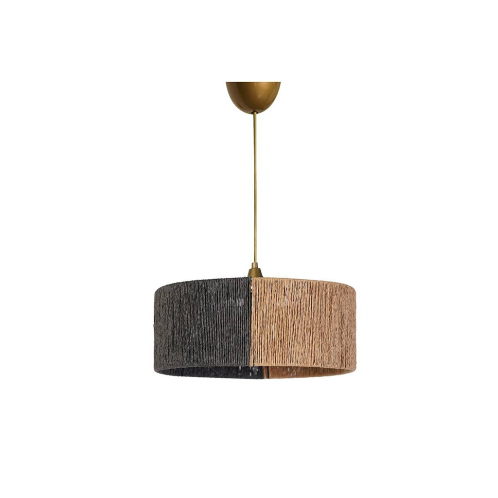 Opviq Pendelleuchte Nerz grau Kunststoff Baumwolle B/H/T/L/D: ca. 30x52x30x30x30 cm E27 1 Brennstellen