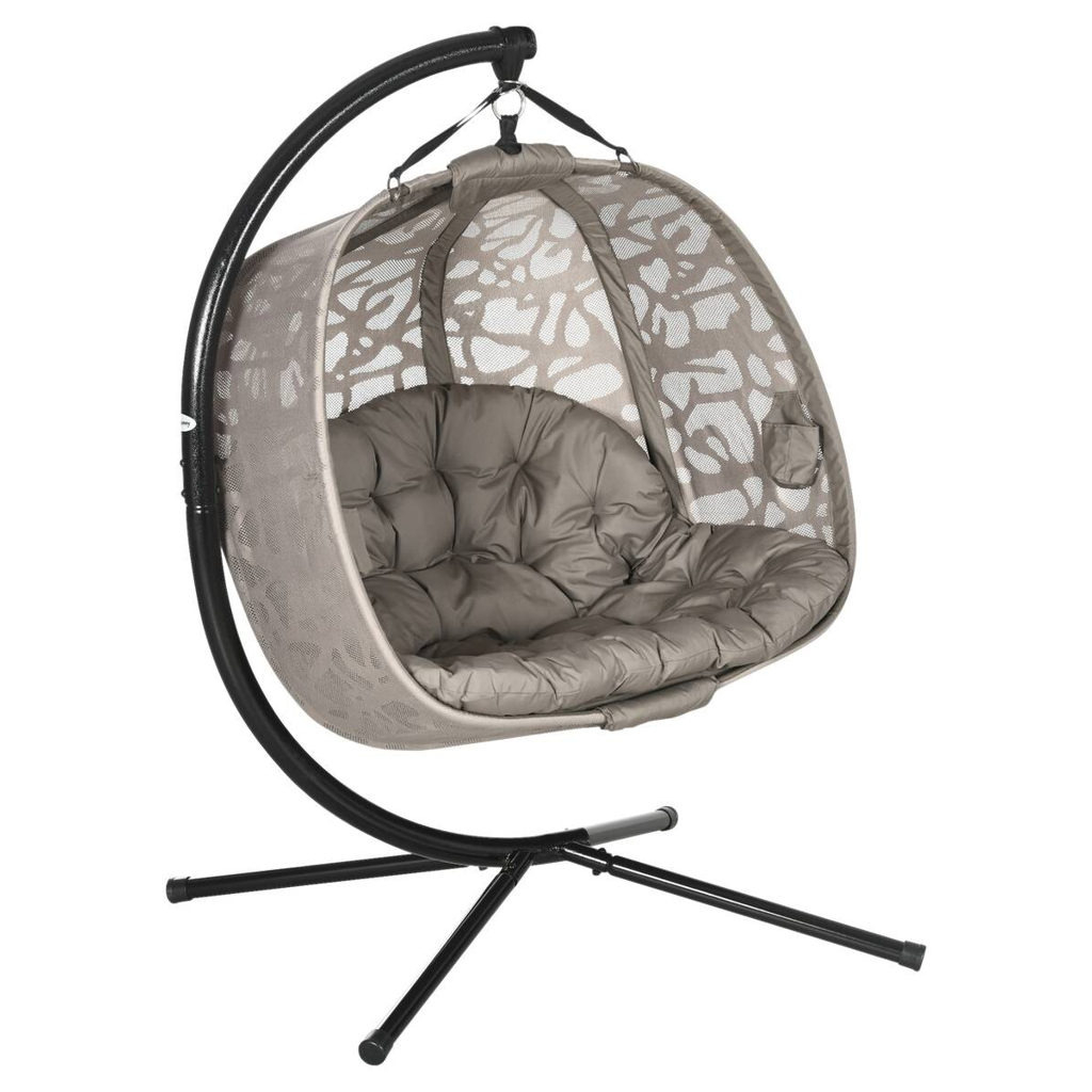 Outsunny Hängesessel mit Sitzkissen sand Polyester B/H/L: ca. 103x172x130 cm