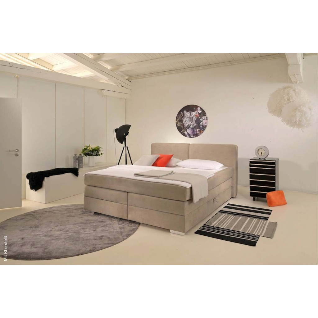 Boxspringbett Happy creme Liegefläche B/L: ca. 160x200 cm