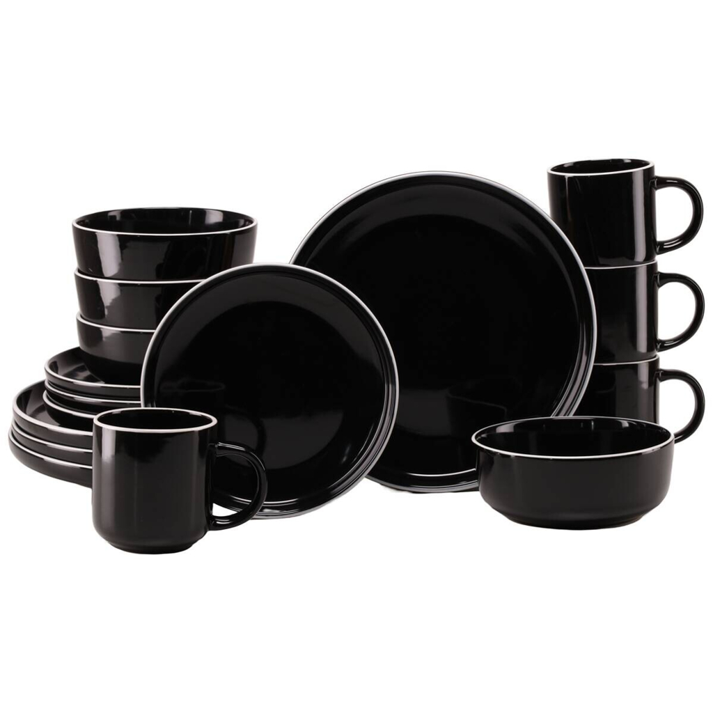 CreaTable Kombiservice Nordic Gourmet schwarz Steinzeug 16 tlg.
