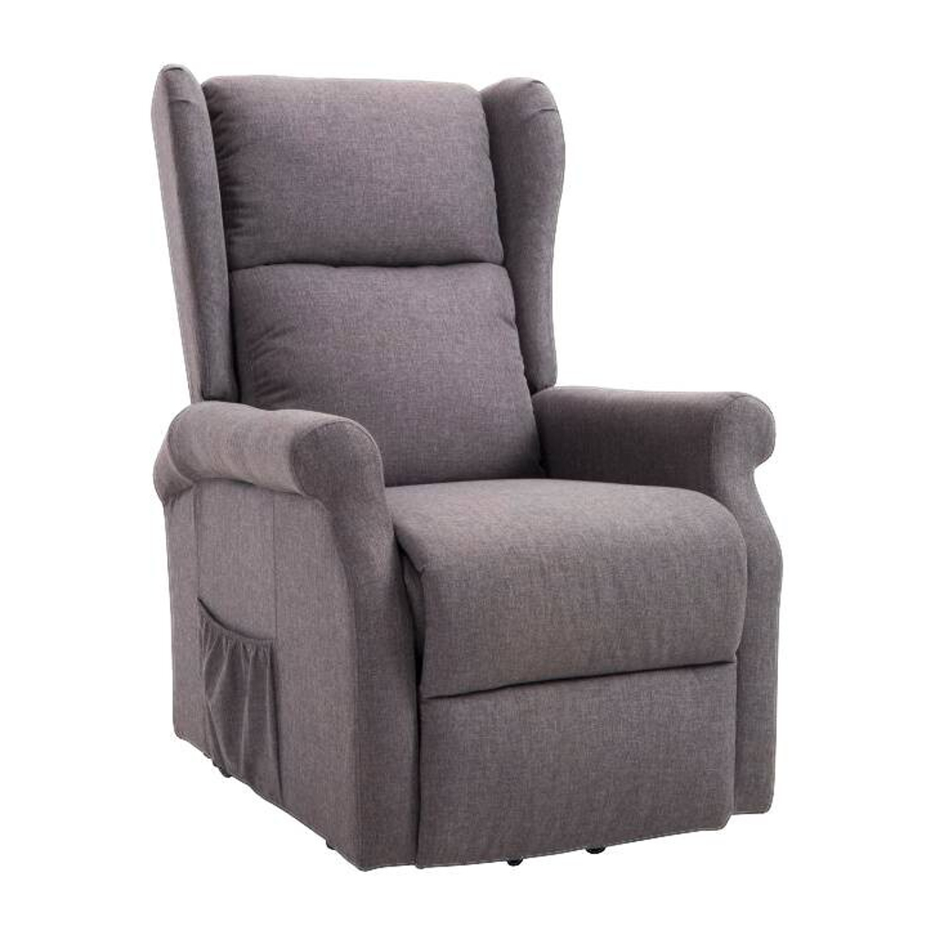 HOMCOM Elektrischer Fernsehsessel 713-031GY grau Polyester-Mischgewebe Holz Schaumstoff B/H/L: ca. 73x109x94 cm