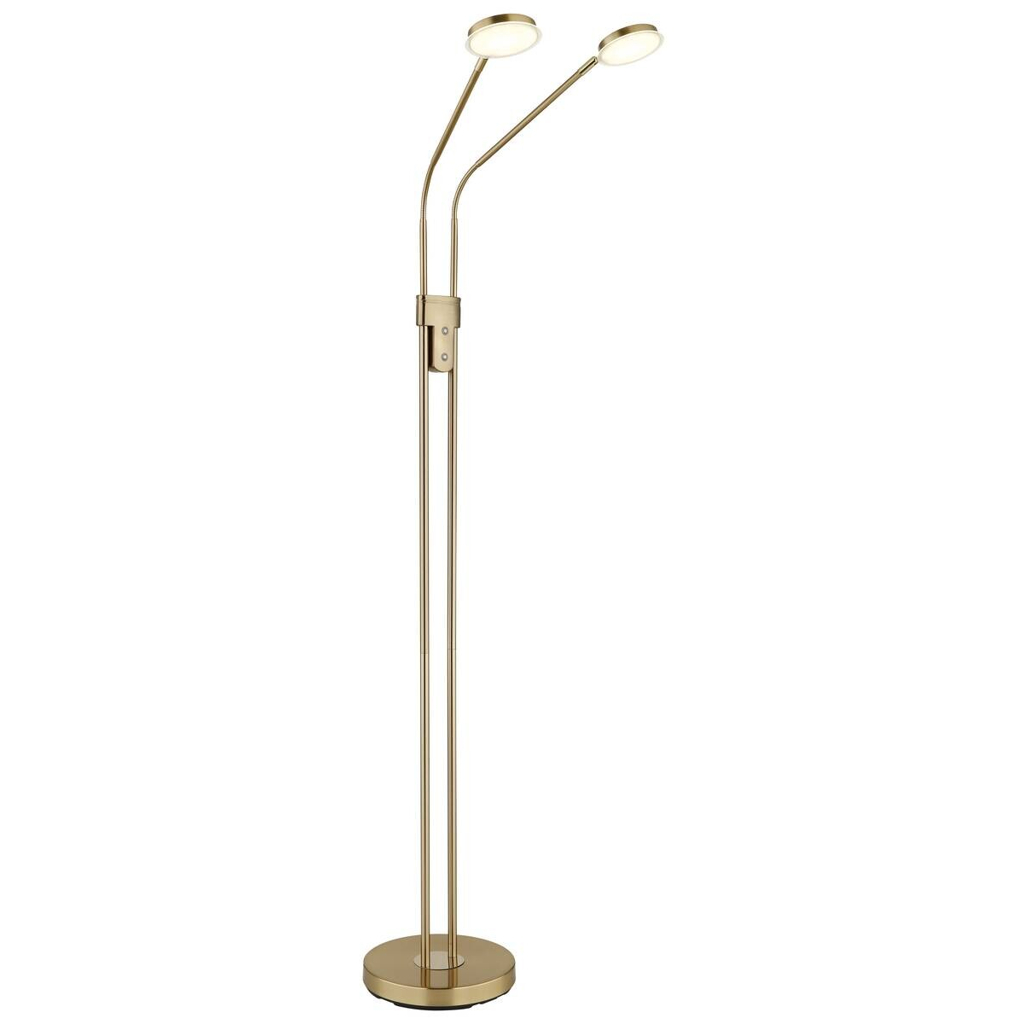 GLOBO Stehlampe messing Metall B/H/T: ca. 25x173x93 cm 2 Brennstellen