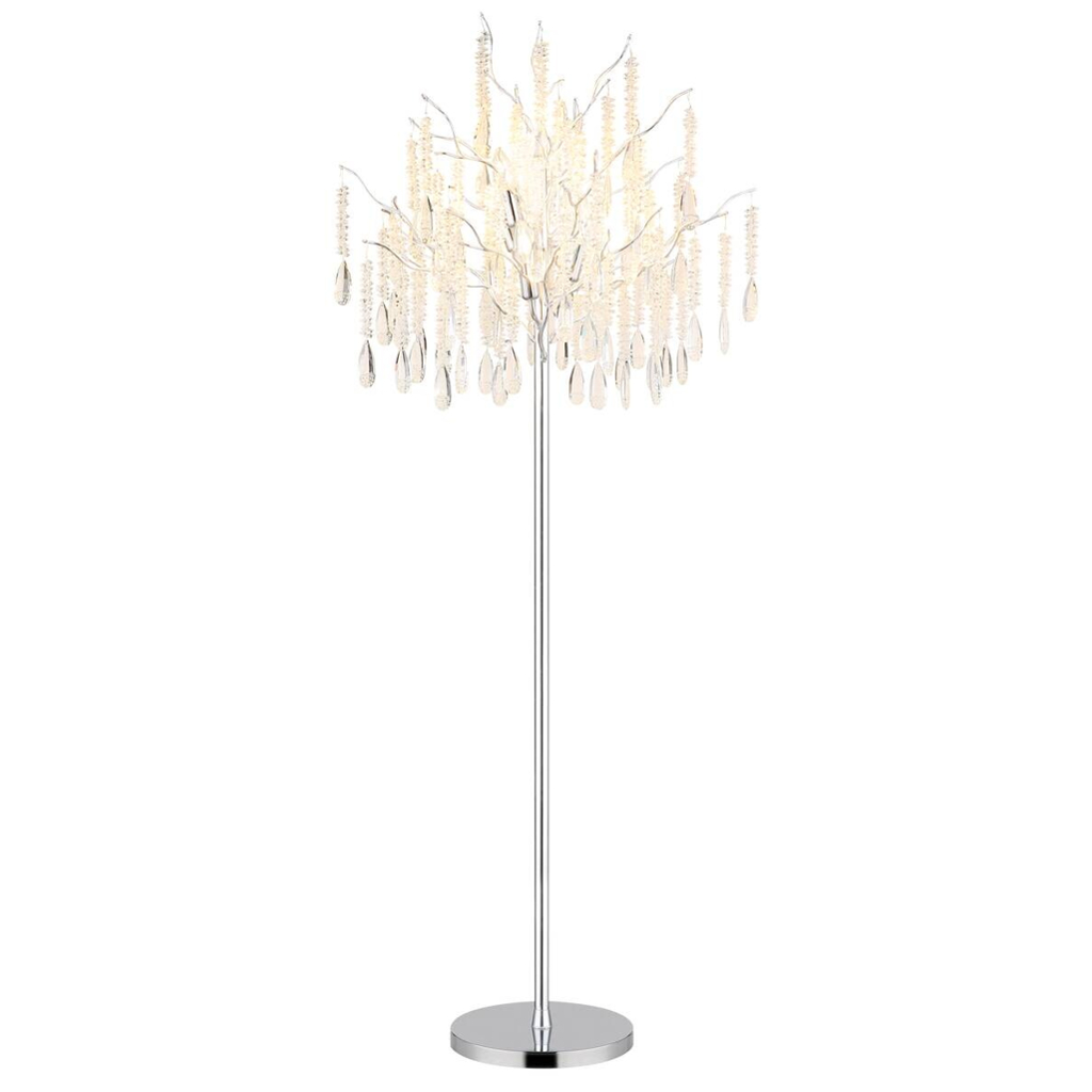 GLOBO Stehlampe gold klar amber Metall Glas H/D: ca. 165x55 cm E14 5 Brennstellen