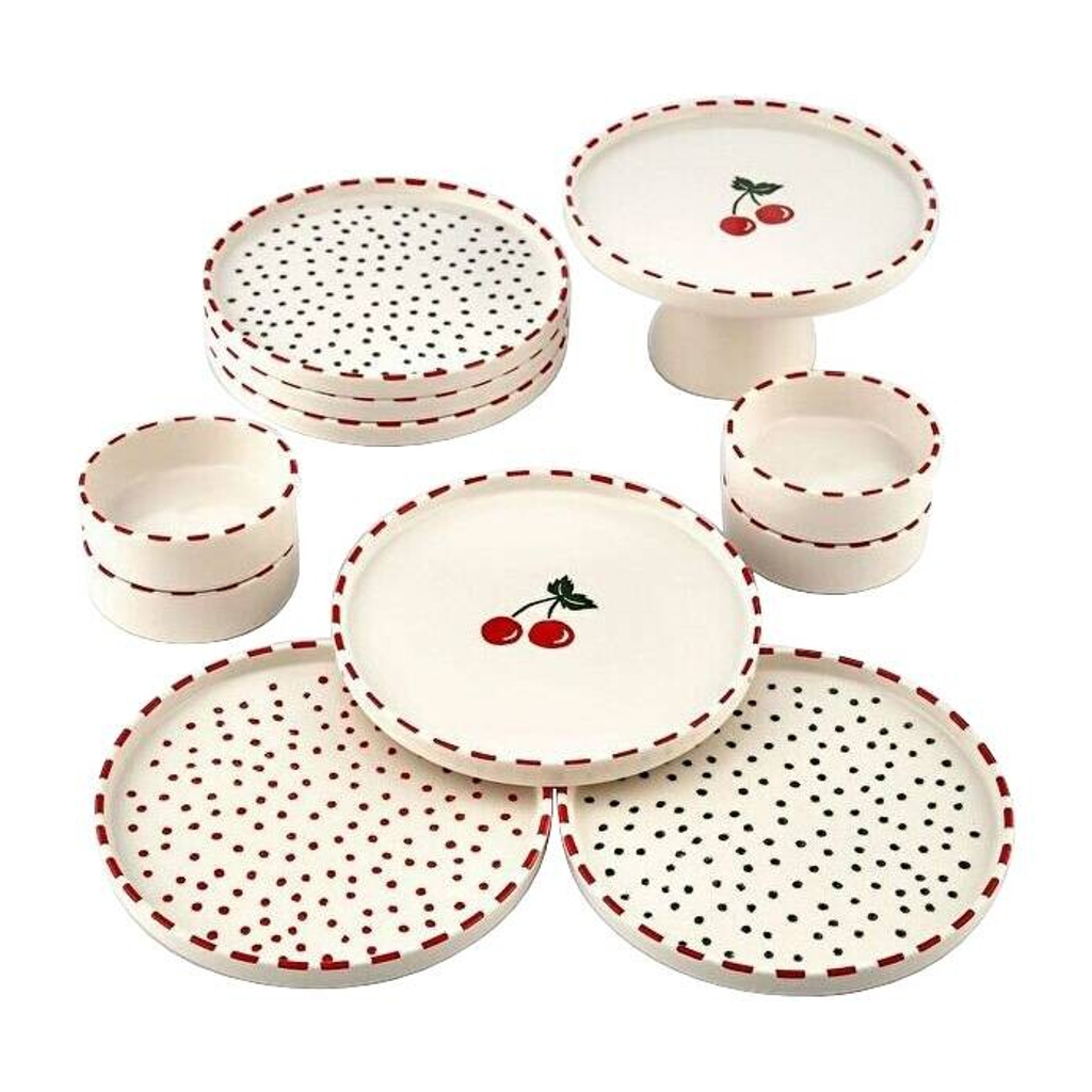 HermiaConcept Frühstücksservice beige Keramik 11 tlg.
