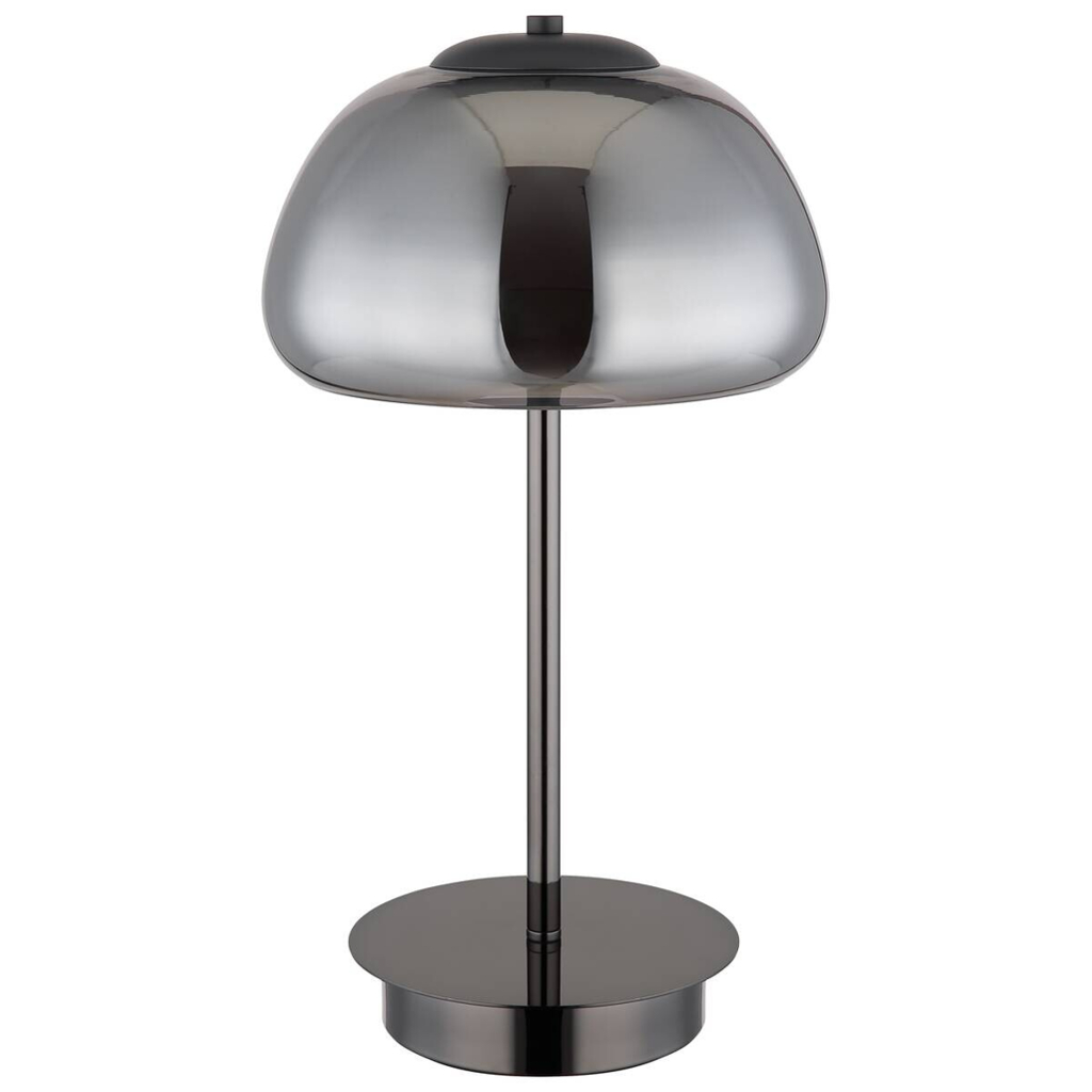GLOBO Tischleuchte Chrom schwarz Metall Glas B/H/L: ca. 30x23,5x40 cm