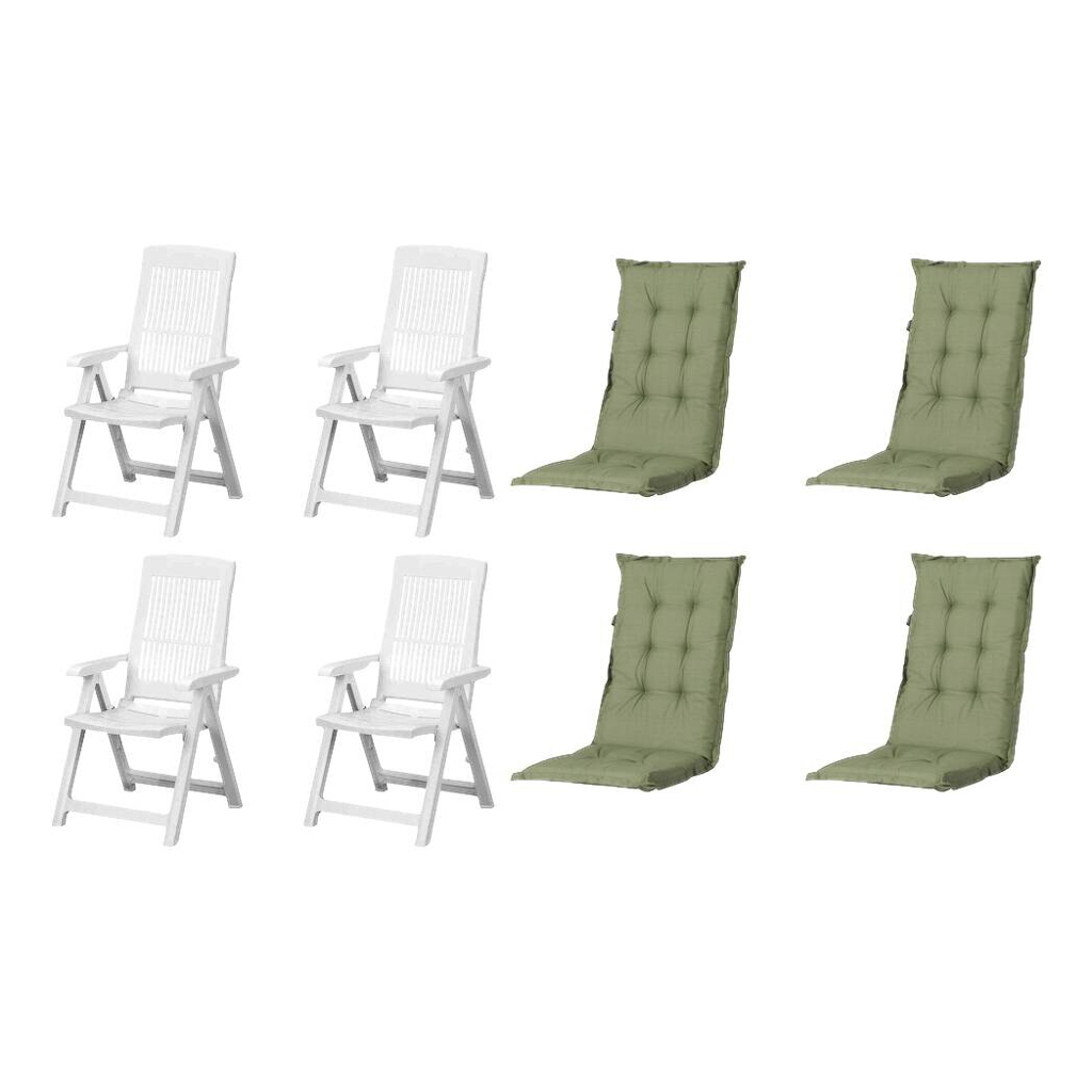 PROGARDEN,MADISON Klappsessel Set + Auflagen Tampa grün Kunststoff B/H/L: ca. 61x109x60 cm