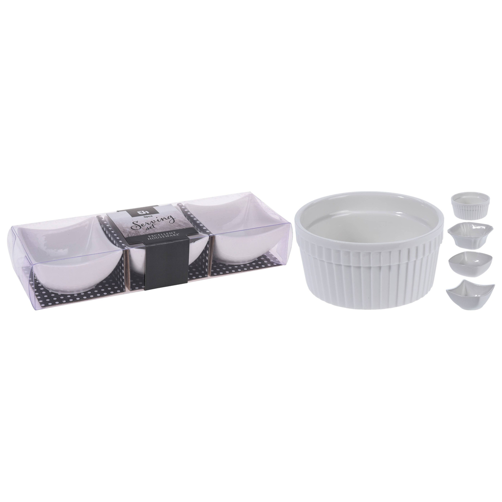 Schalenset weiß Porzellan