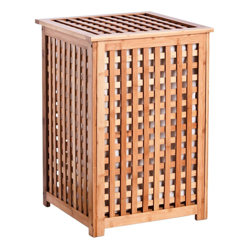 Zeller Wäschesammler natur Bambus B/H/L: ca. 40x58x40 cm