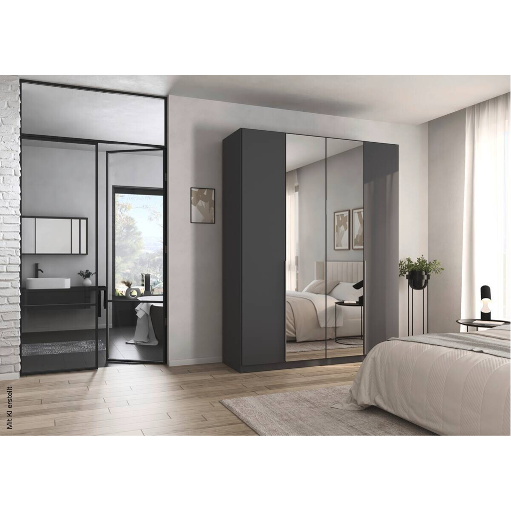 Kleiderschrank Alabama grau B/H/T: ca. 181x229x54 cm