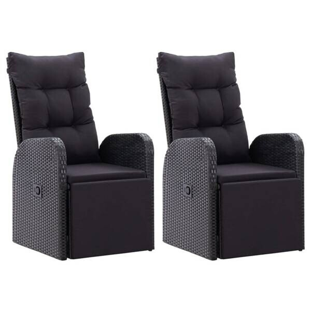 vidaXL Gartensessel schwarz Polyester B/H/L: ca. 69x106x57 cm