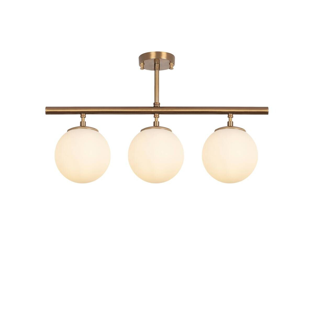Opviq Deckenleuchte Atmaca bronze Glas Metall B/H/T/L/D: ca. 15x37x15x60x15 cm E14 3 Brennstellen