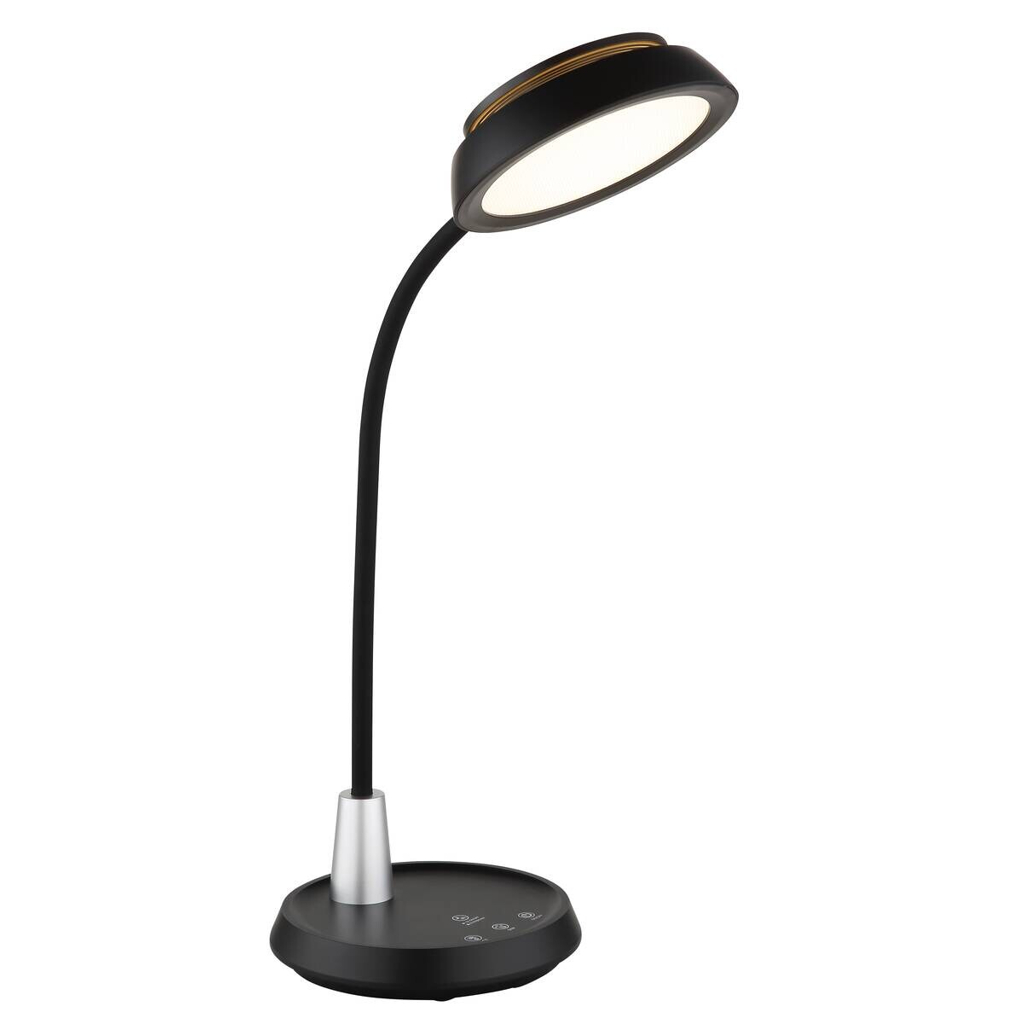 GLOBO Tischleuchte schwarz Opal silber Silikon PVC Kunststoff B/H/L: ca. 17,2x44,8x30,6 cm 1 Brennstellen