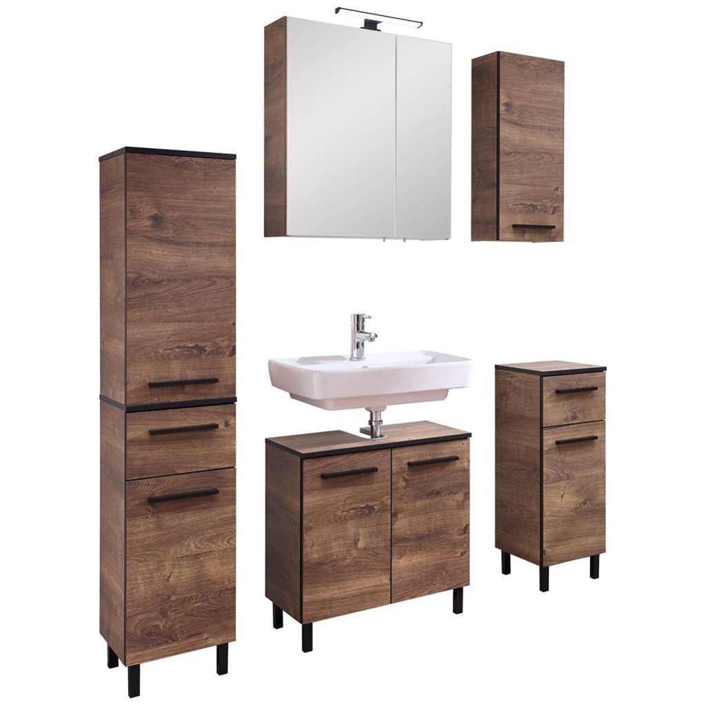 Badezimmer-Set Quickset 374 Eiche Ribeck Nachbildung B/H/T: ca. 120x200x33 cm
