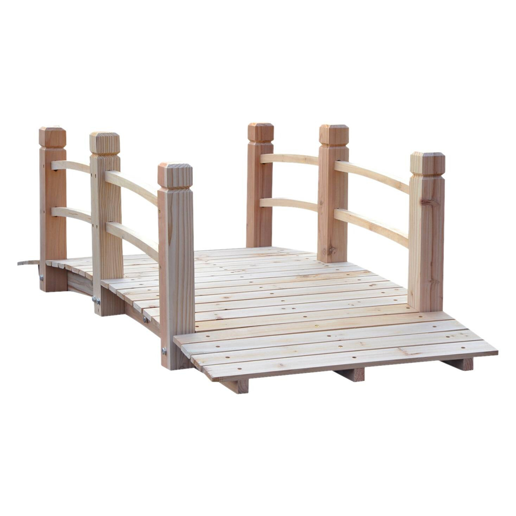 Outsunny Holzbrücke natur B/H/L: ca. 67x48x1525 cm ca. 181 kg