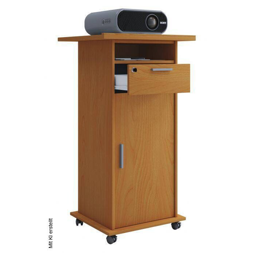VCM Beamer-Stand Rollwagen Schublade buche