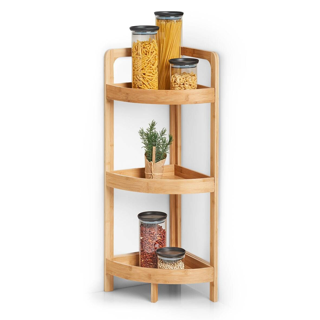 Eckregal natur Bambus B/H/T: ca. 29x85x29 cm