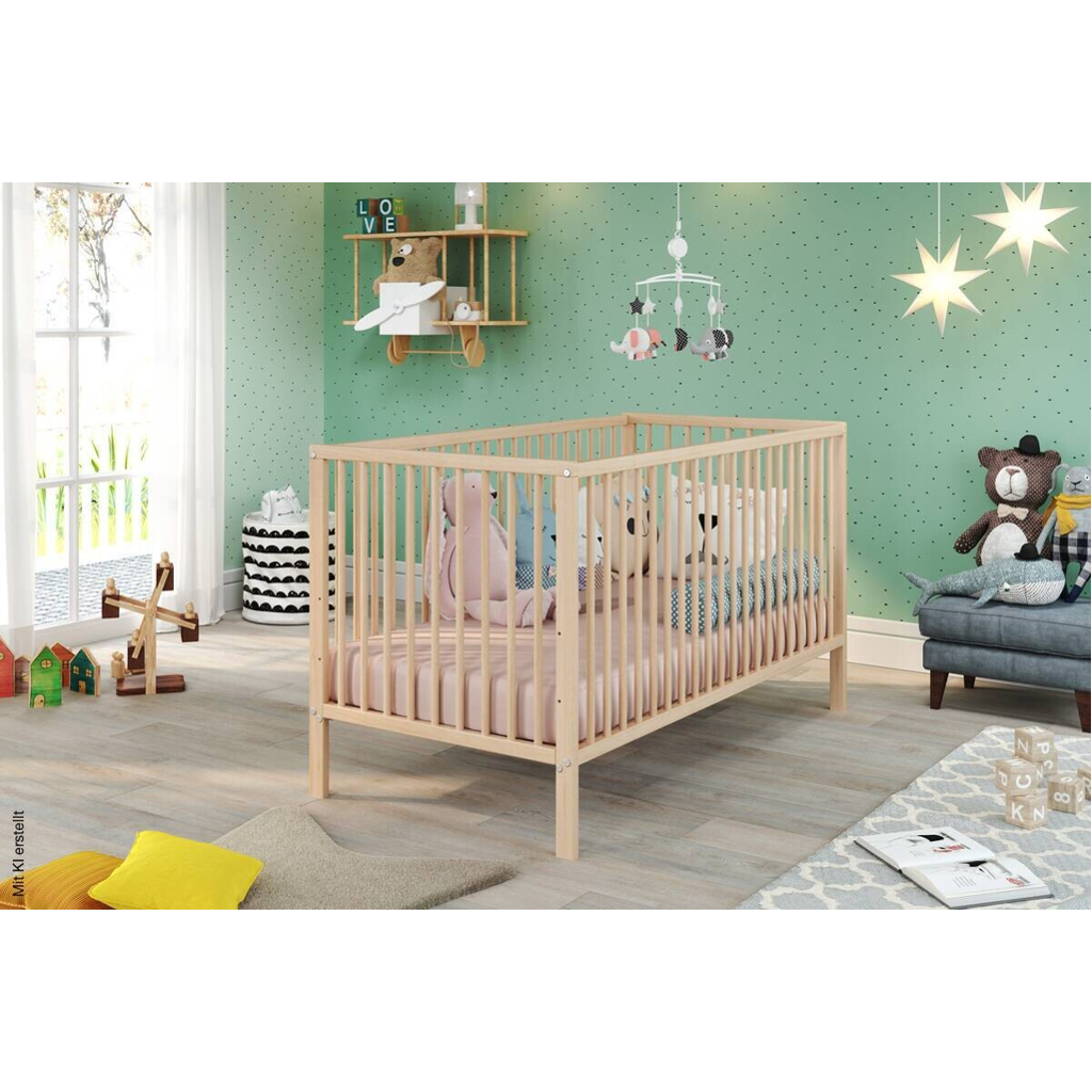 Babybett buche B/H/T: ca. 144x84x78 cm Liegefläche B/L: ca. 70x140 cm