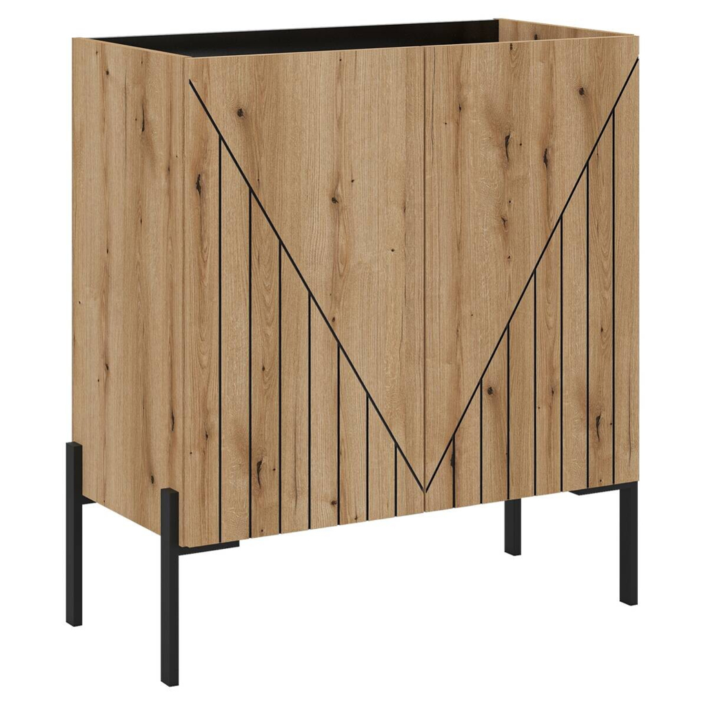 Kommode Neo Evoke Oak Nachbildung schwarz B/H/T: ca. 80x91x40 cm