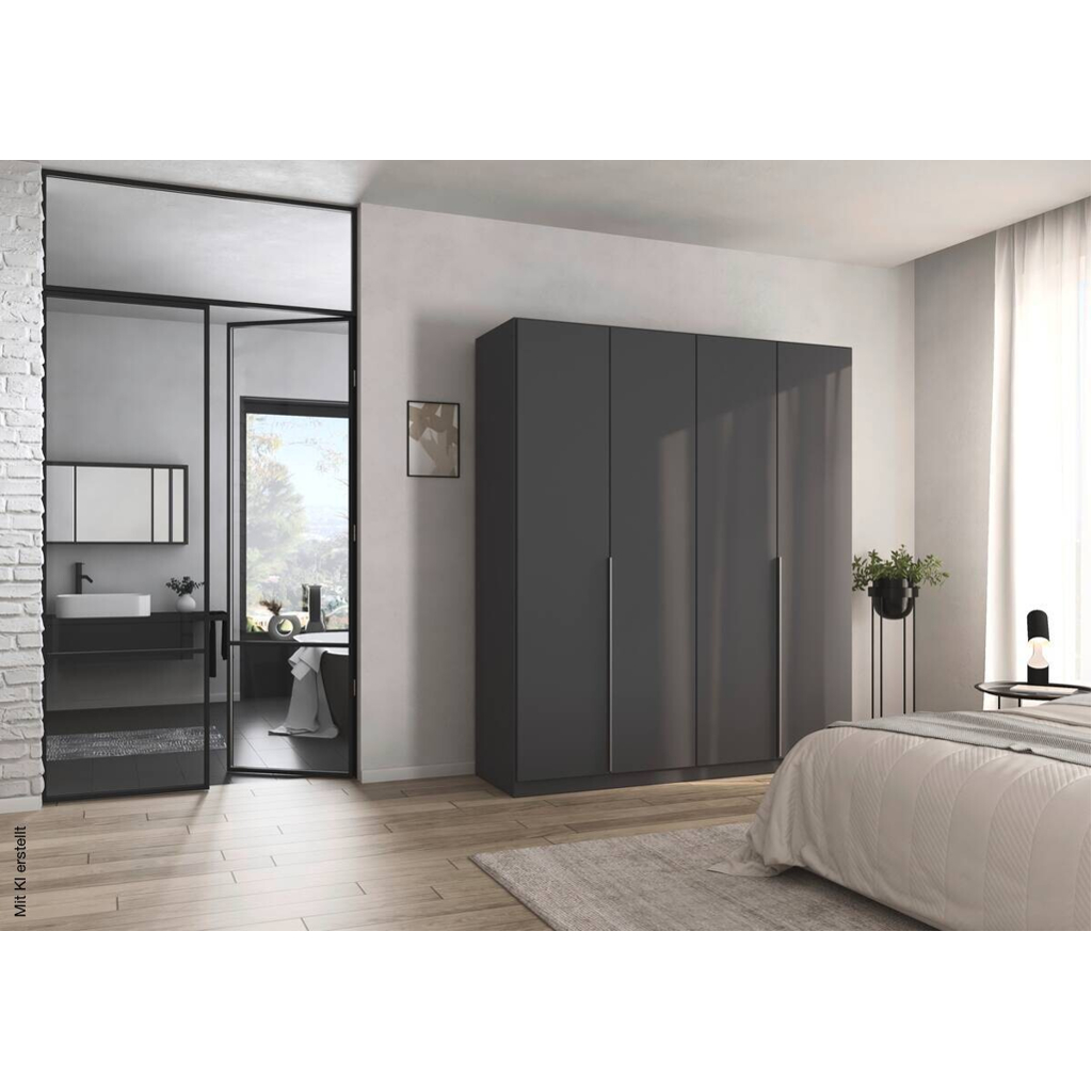 Kleiderschrank Alabama grau B/H/T: ca. 181x210x54 cm