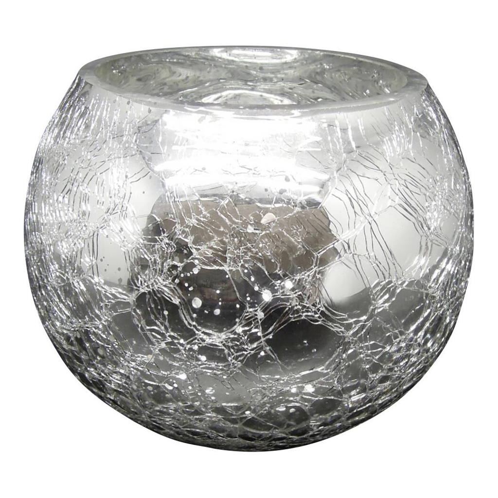 POCOline Windlicht silber Glas H/D: ca. 13x15 cm