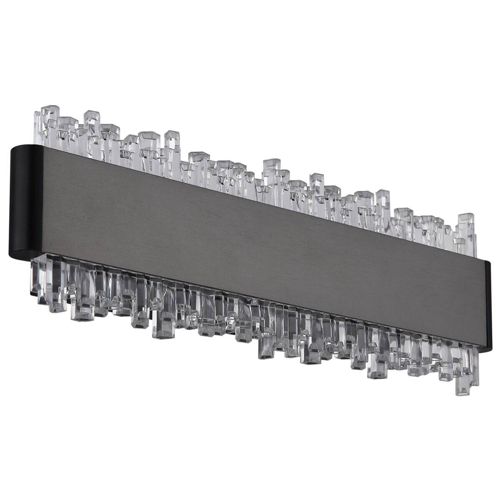 GLOBO Wandleuchte schwarz grau Aluminium Metall B/H/L: ca. 6,5x30,5x14,5 cm