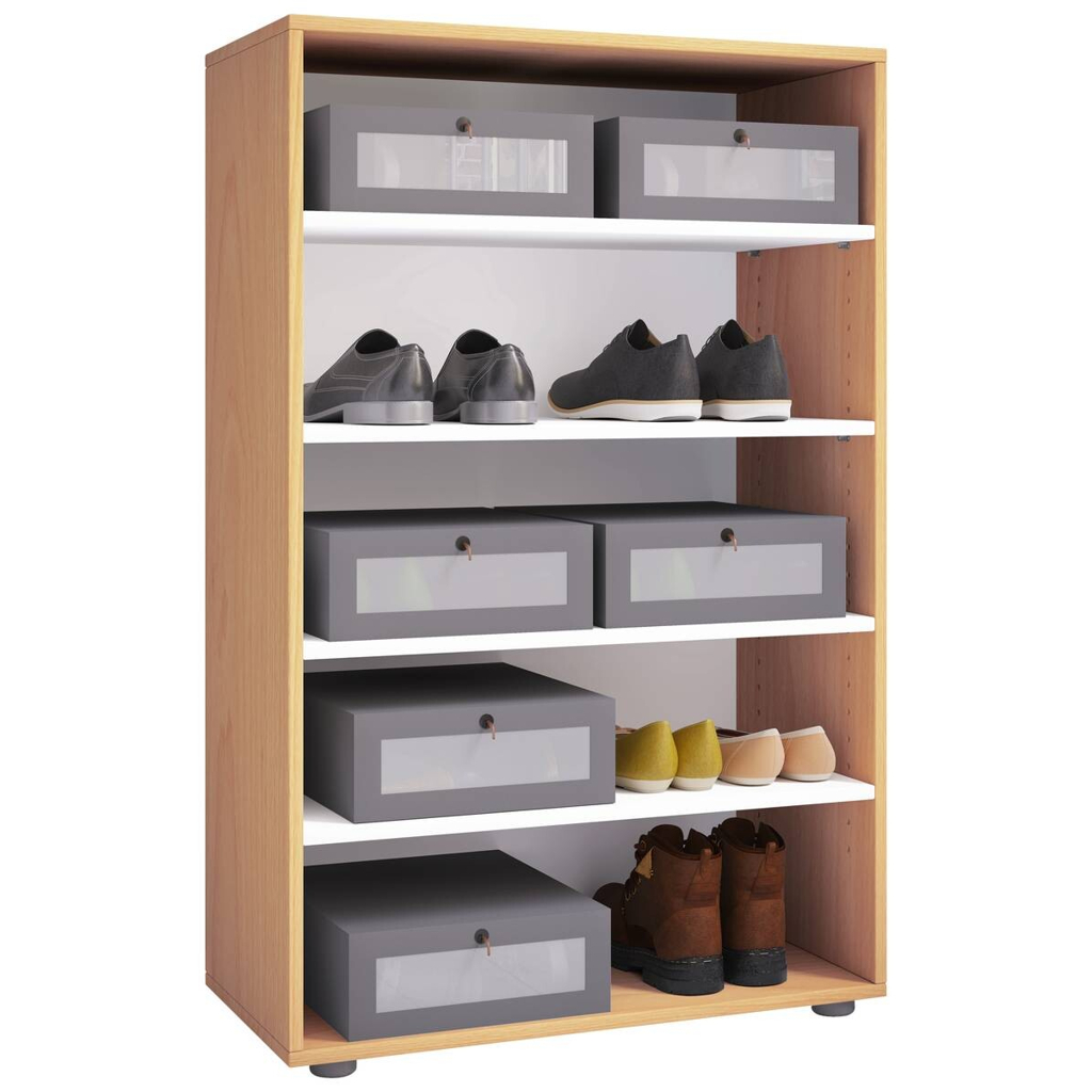 Schuhregal Lona buche Nachbildung weiß B/H/T: ca. 70x110x37 cm