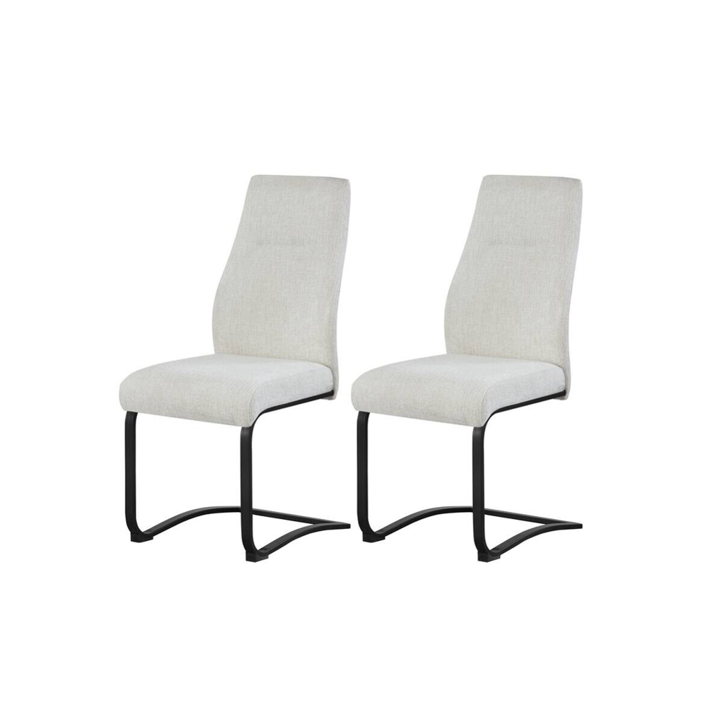 Schwingstuhl TINA, 2er Set creme Webstoff B/H/T: ca. 43x98x59 cm