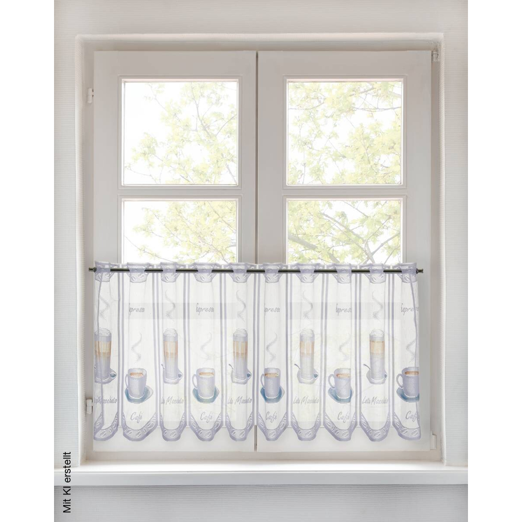 POCOline Scheibengardine Cappuccino braun B/L: ca. 145x45 cm