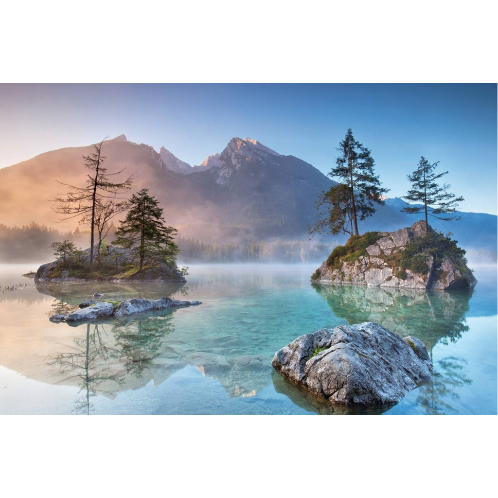 Keilrahmenbild Berge B/H/L: ca. 90x2x60 cm