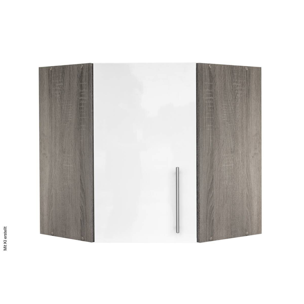 Eckhängeschrank weiß Hochglanz B/H/T/L: ca. 60x64x35x60 cm