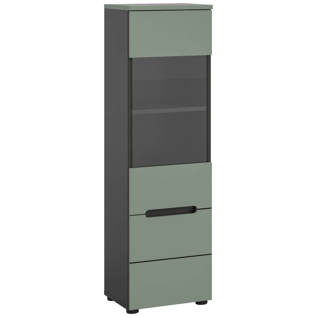 Vitrine Canu grün basaltgrau Nachbildung B/H/T: ca. 36x125x33 cm