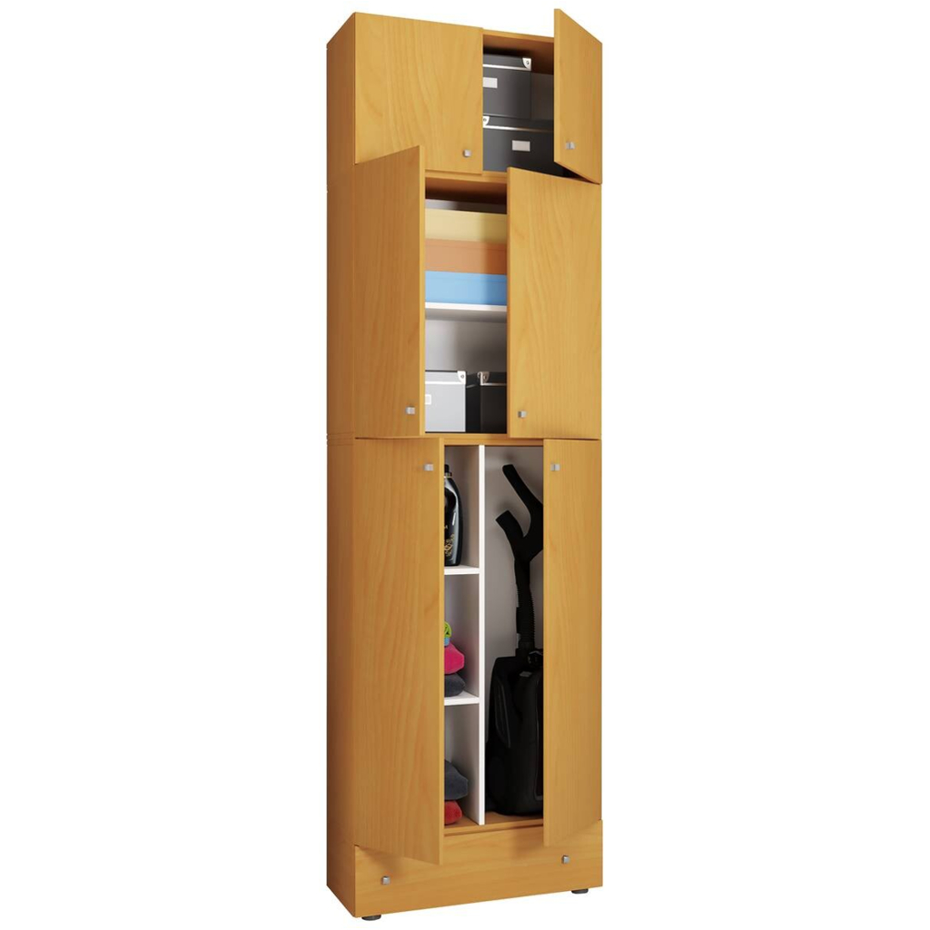 Putzschrank Lona buche Nachbildung weiß B/H/T: ca. 70x240x39 cm