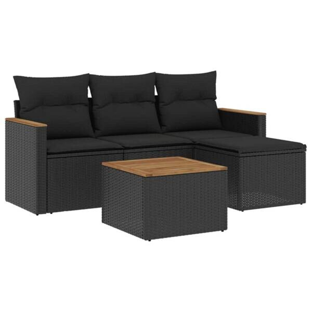 vidaXL Gartensitzgruppe schwarz Akazie B/H/L: ca. 55x37x55 cm