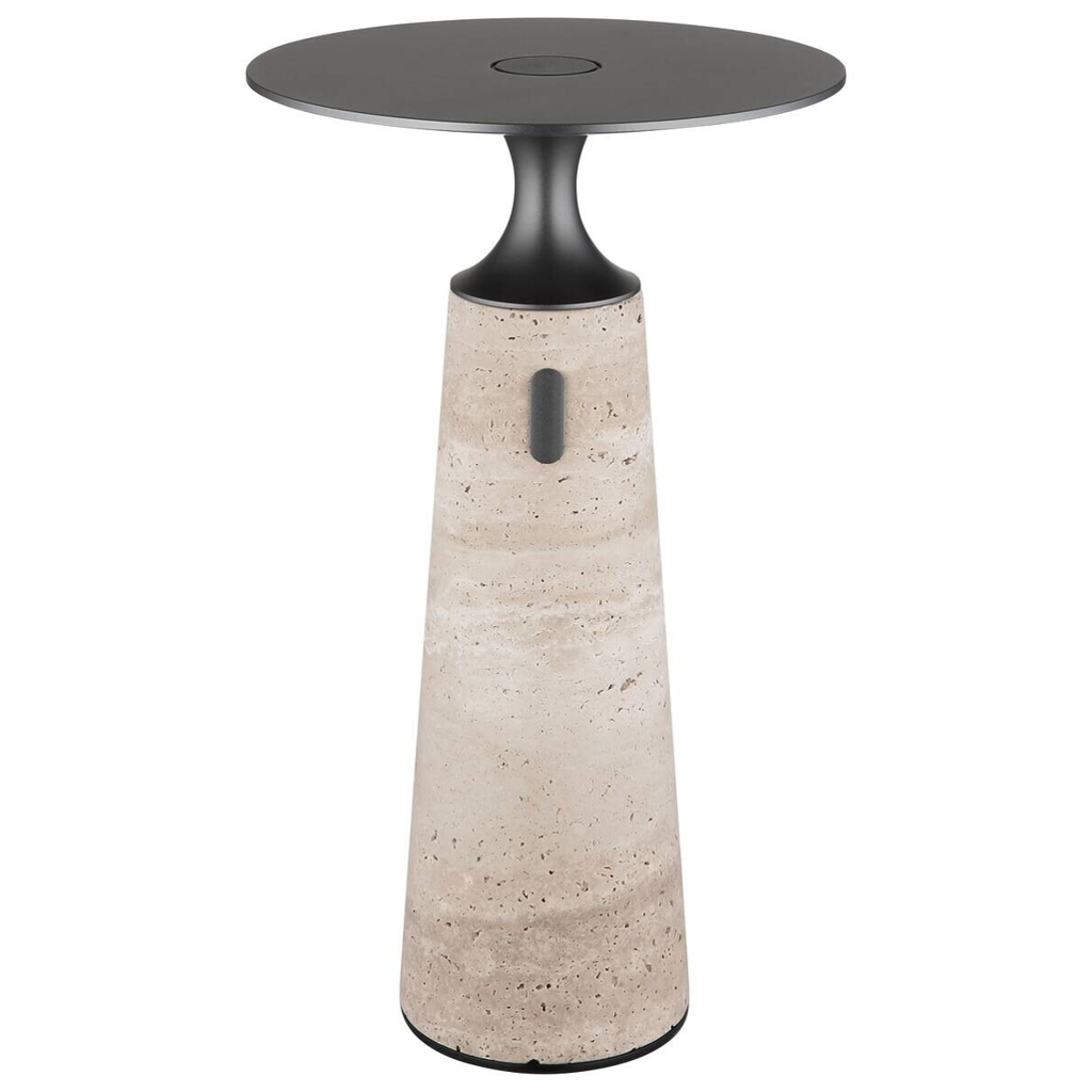 GLOBO Tischleuchte grau Graphit Opal Aluminium Stein H/D: ca. 33,6x20 cm 1 Brennstellen