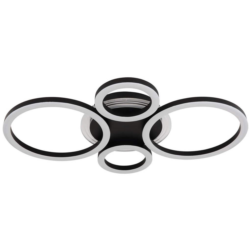 GLOBO LED-Deckenleuchte Loretta mattschwarz Metall Acryl B/H/L: ca. 35,5x6,1x53 cm