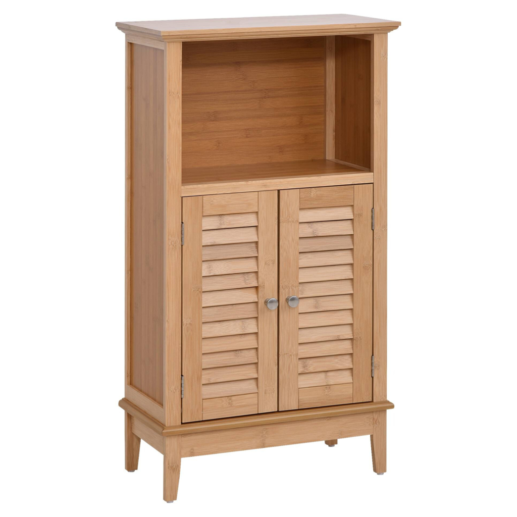 Badezimmerschrank natur Bambus B/H/L: ca. 26x92x50 cm