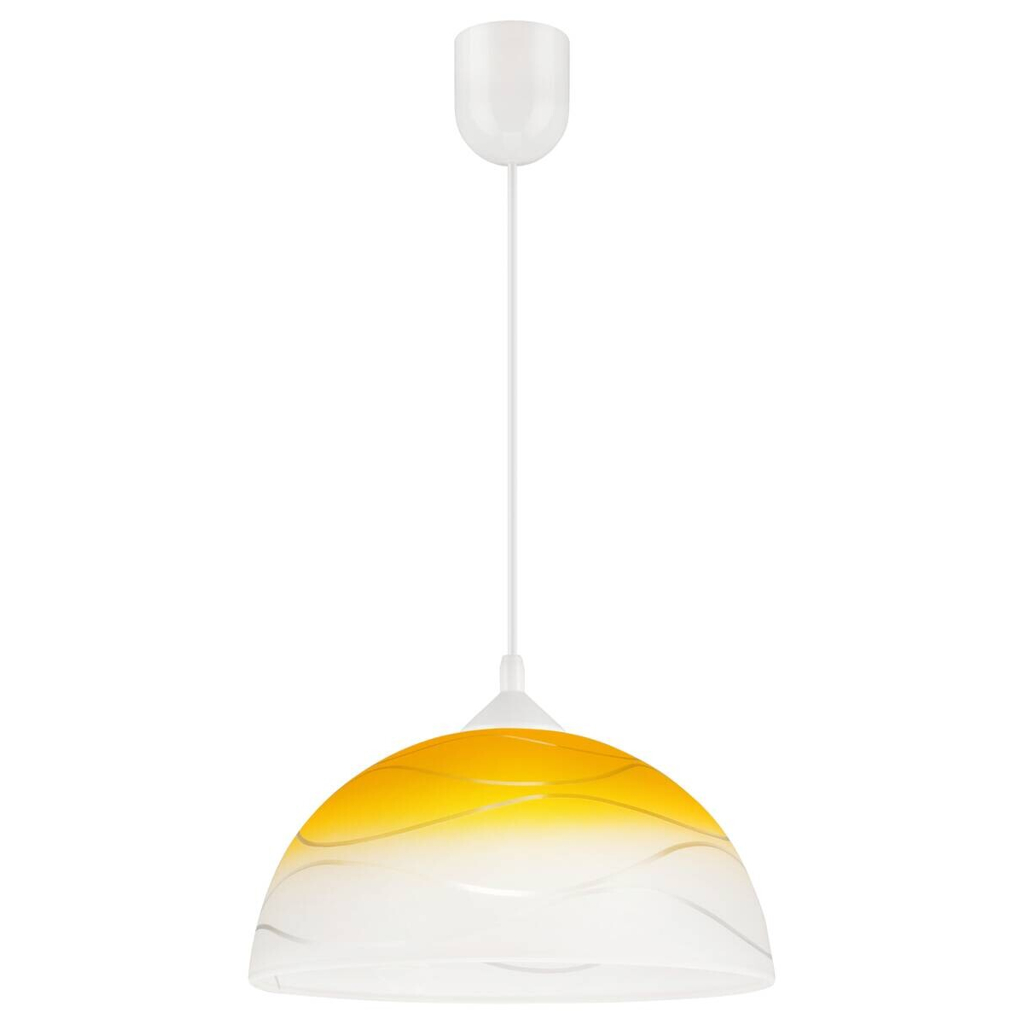 Lamkur Hängeleuchte gelb Glas B/H/L: ca. 31x17x31 cm E27 1 Brennstellen