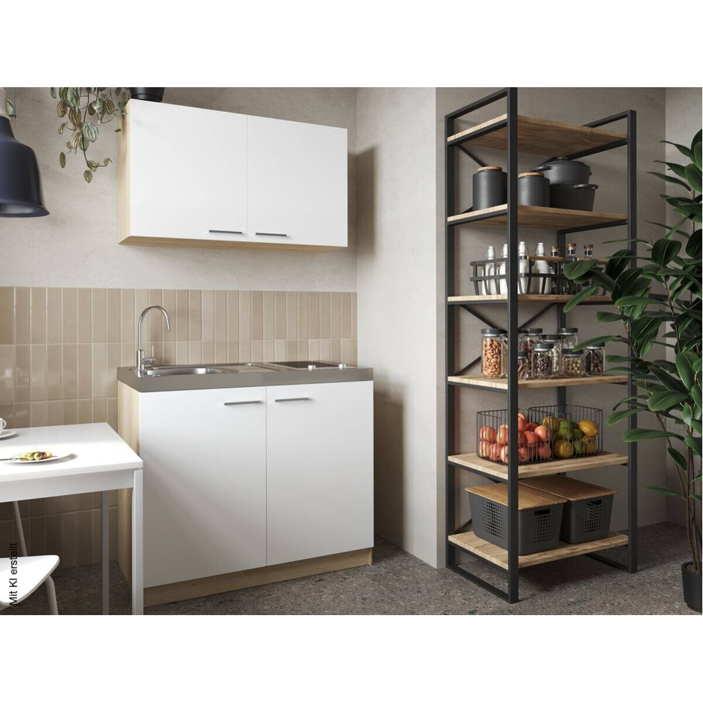 Anbauküchen-Set Merle weiß B/H/T: ca. 100x200x60 cm