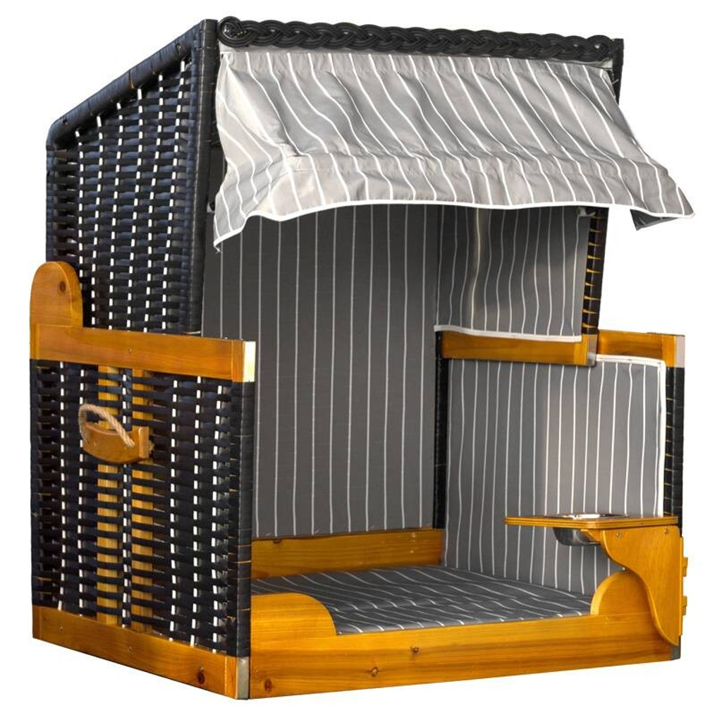 Hundestrandkorb braun Holz B/H/T: ca. 75x95x65 cm