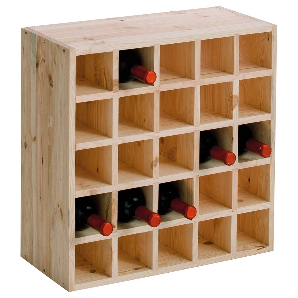 Zeller Weinregal für 25 Flaschen natur Holz B/H/L: ca. 25x52x52 cm