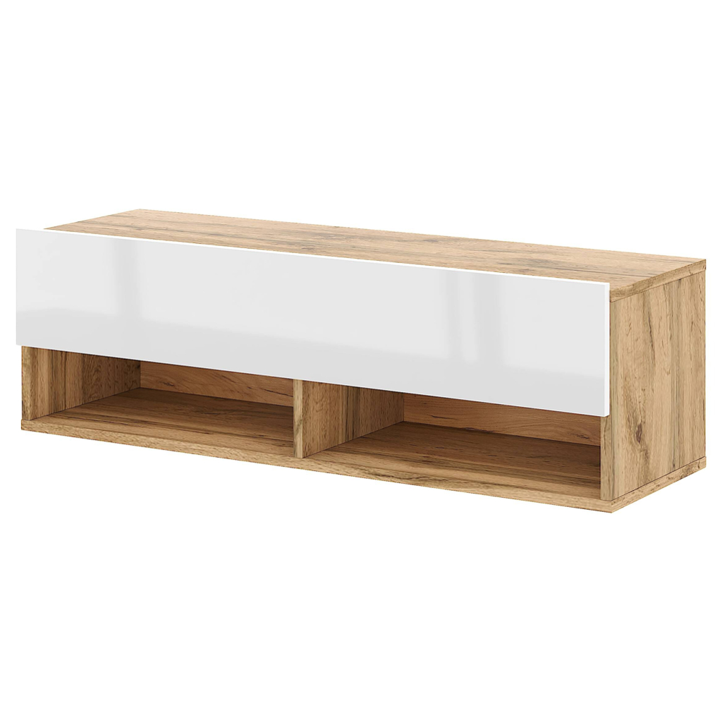 TV-Lowboard TV LOWBOARD DERBY 100 Eiche Wotan Nachbildung weiß glänzend B/H/T: ca. 100x32,5x31,5 cm