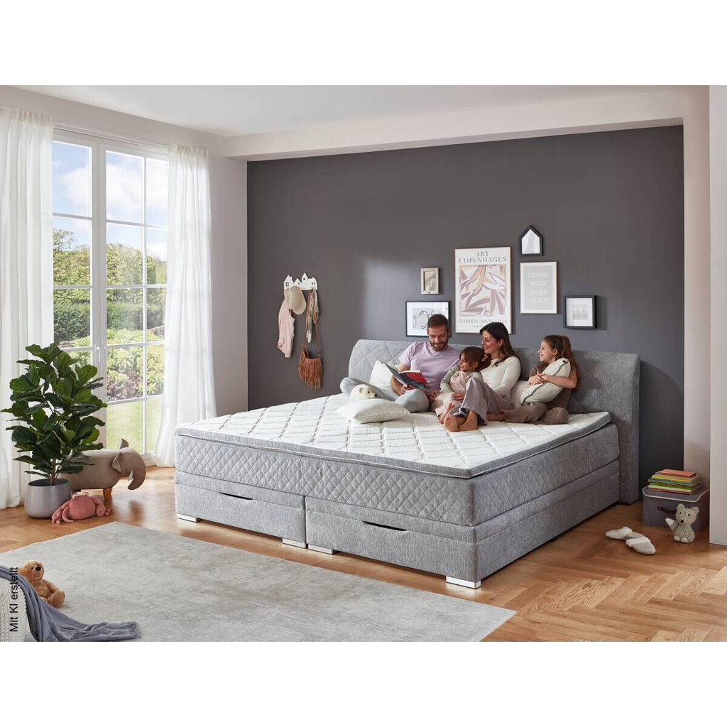 Familienboxbett Korfu silber Liegefläche B/L: ca. 240x200 cm