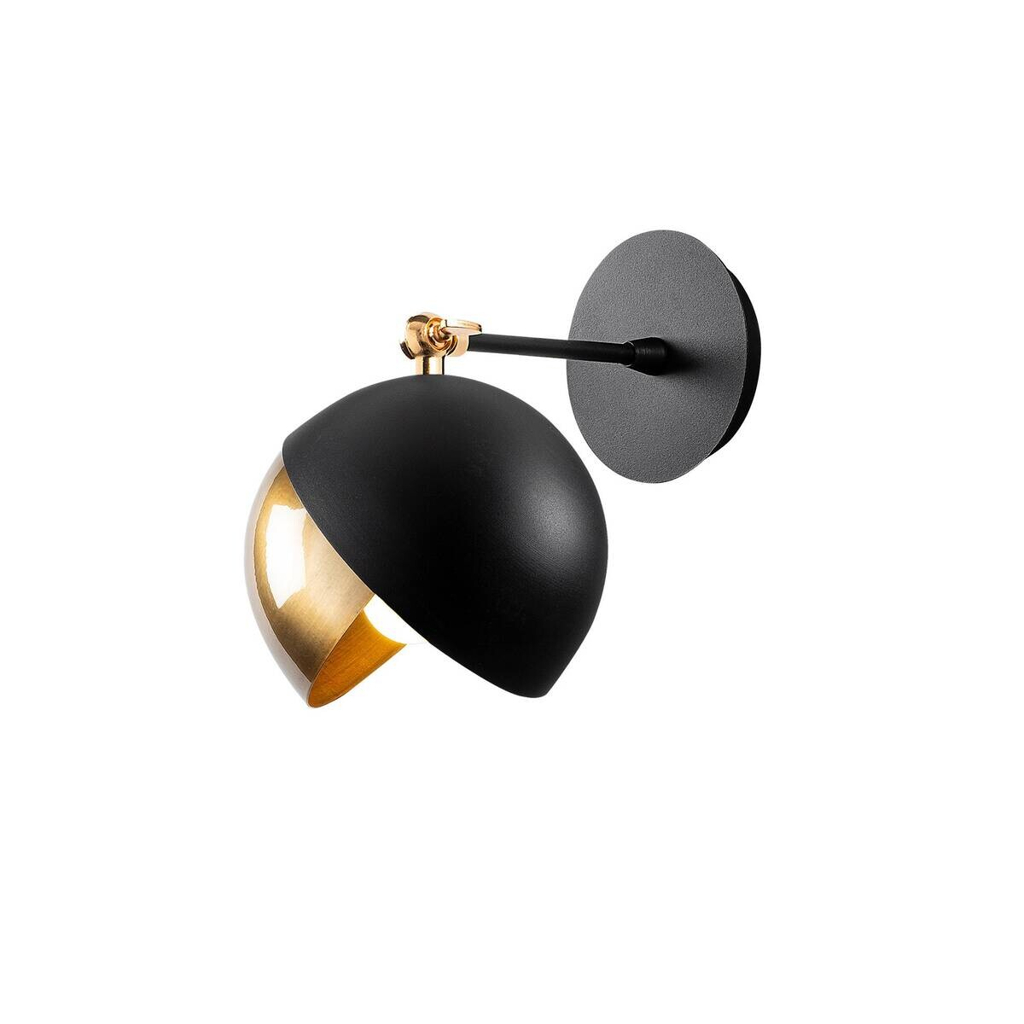 Opviq Wandleuchte Berceste schwarz gold Metall B/H/T/L: ca. 26x25x26x20 cm E27 1 Brennstellen