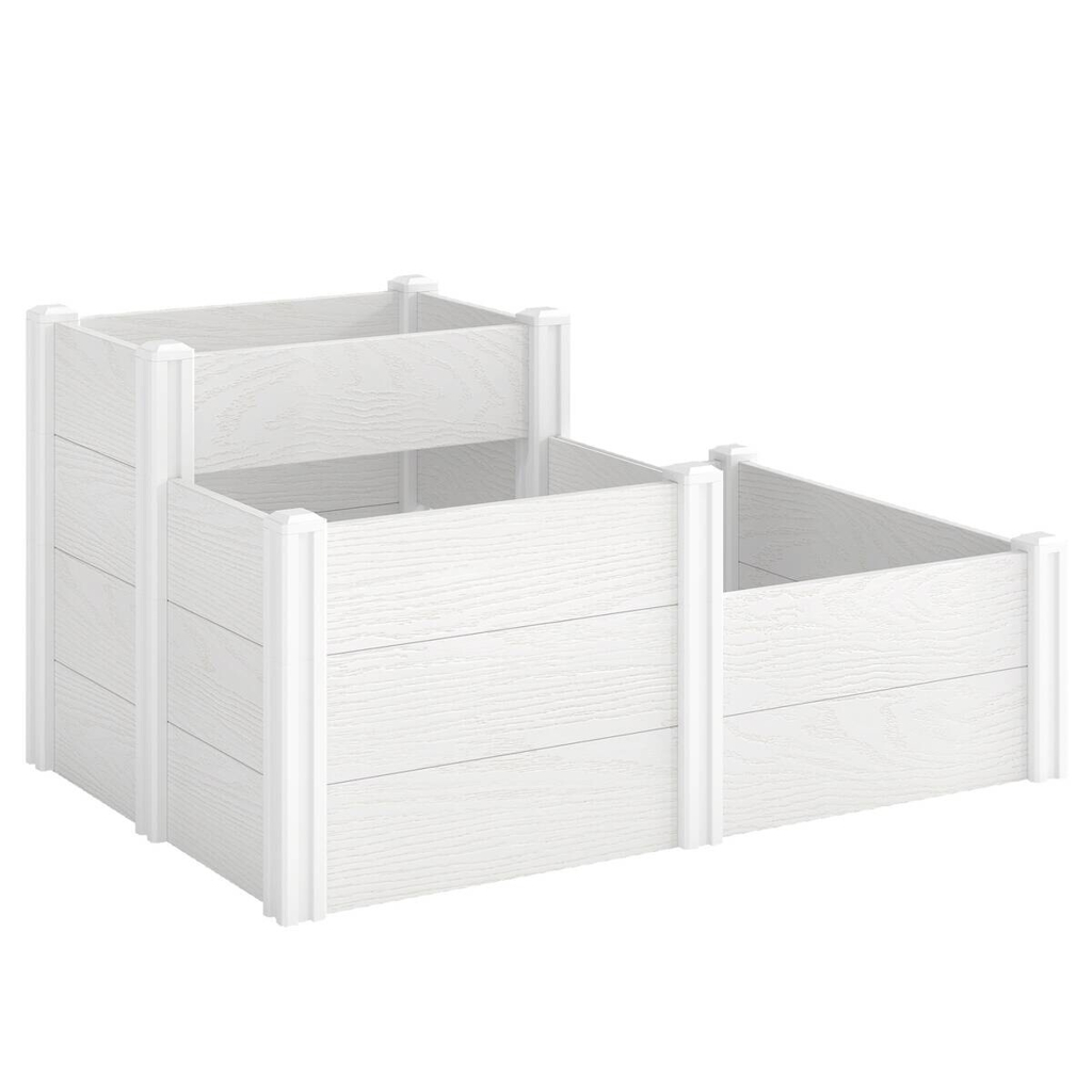 Outsunny Hochbeet weiß Kunststoff B/H/T/L: ca. 80x64x80x120 cm