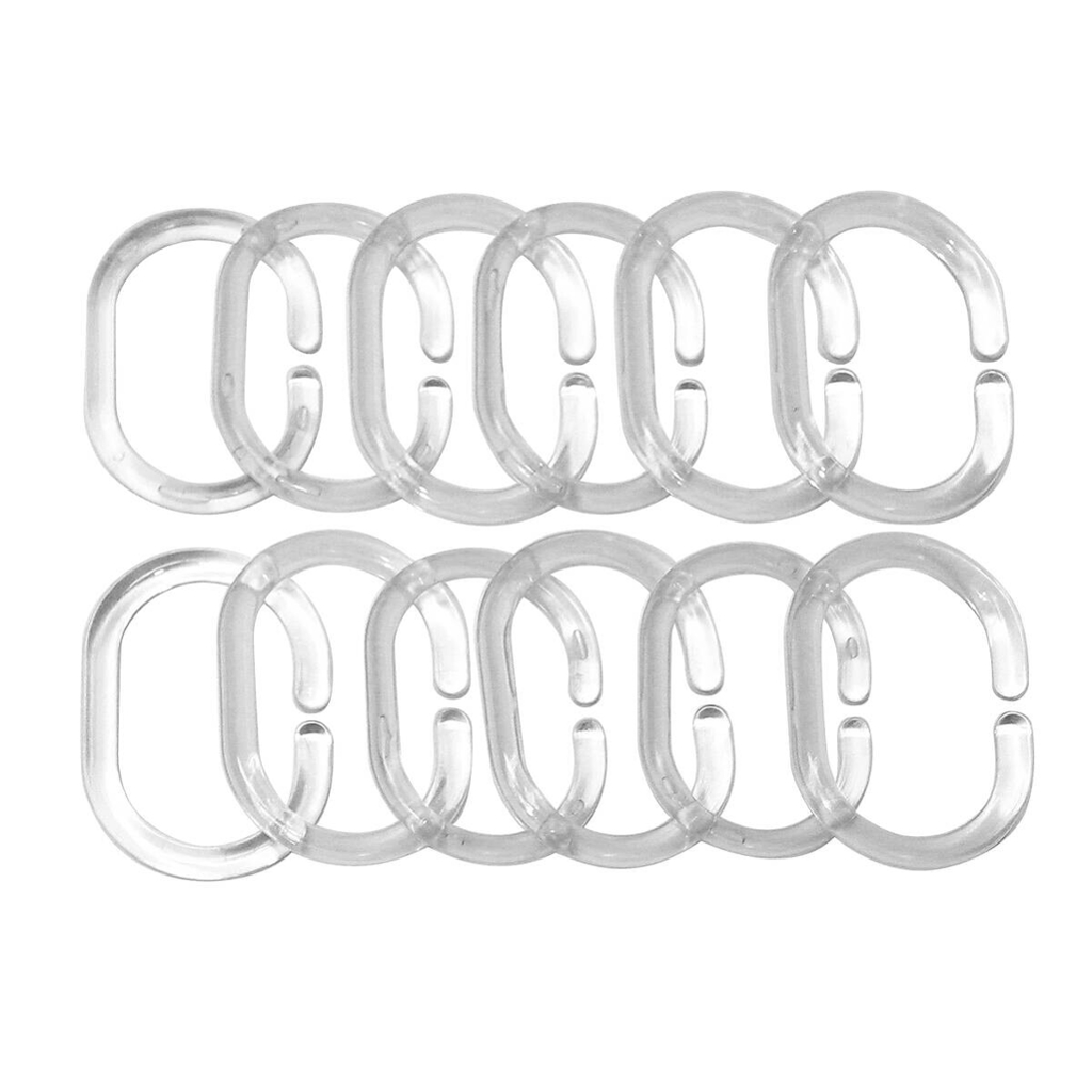 Duschringe transparent Kunststoff 12er Pack