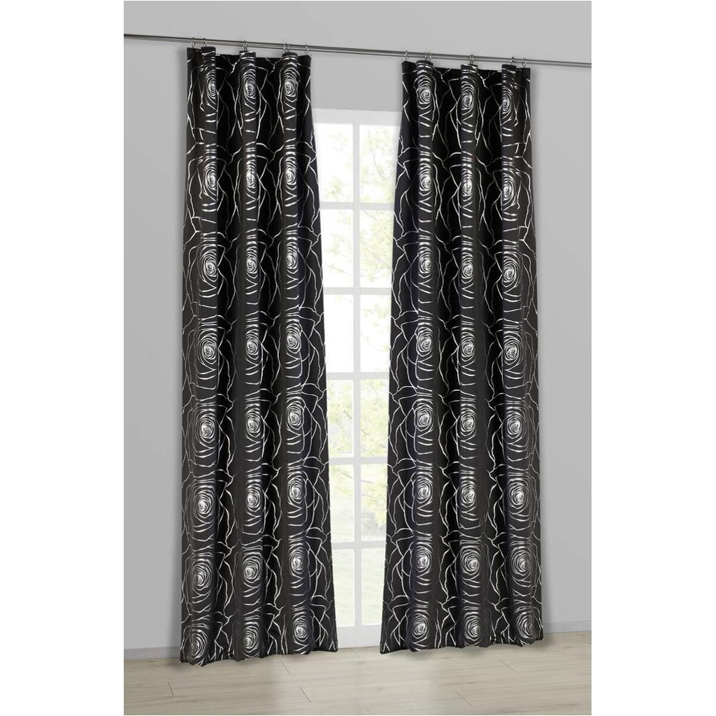 Home Essential Verdunklungsvorhang Roses schwarz B/L: ca. 140x245 cm